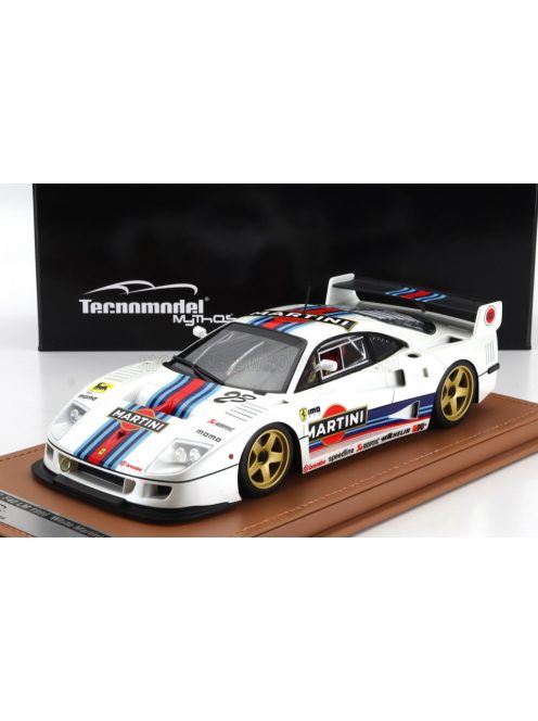 Tecnomodel - FERRARI F40 LM N 23 MARTINI RACING VERSION 1996 - WITH 5 SPOKE GOLDEN RIMS WHITE