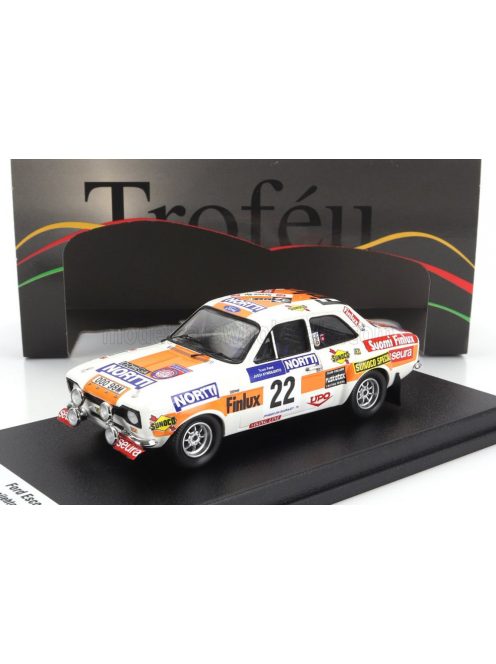 Trofeu - FORD ENGLAND ESCORT MKI (night version) N 22 RALLY 1000 LAKES 1975 JUHANI KYNSILEHTO - MARTIN HOLMES WHITE YELLOW