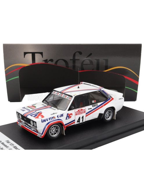 Trofeu - FIAT 131 ABARTH N 41 RALLY SANREMO 1978 ANTONELLA MANDELLI - GIULIA PERNICE WHITE RED BLUE