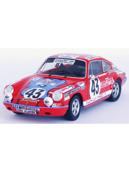 Trofeu - PORSCHE 911 COUPE N 43 24h LE MANS 1971 JEAN PIERRE BODIN - GILBERT COURTHIADE RED