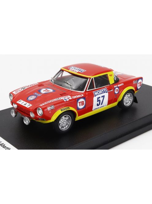 Trofeu - FIAT 124 ABARTH (night version) N 57 RALLY 1000 LAKES 1974 MARKETTA OKSALA - TERTTU AHO RED YELLOW