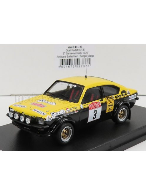 Trofeu - OPEL KADETT GT/E COUPE (night version) N 3 RALLY SANREMO 1976 A.BALLESTRIERI - S.MAIGA YELLOW BLACK