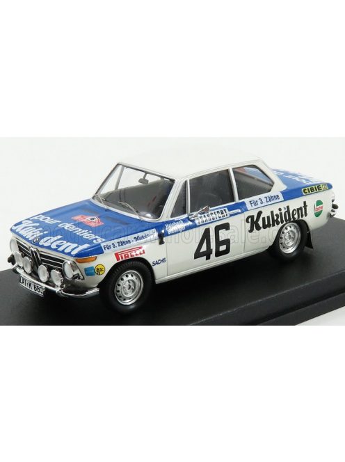 Trofeu - BMW 2002ti N 46 RALLY MONTECARLO 1973 R.HAINBACH - W.BIEBINGER WHITE BLUE