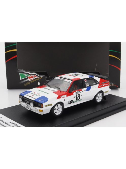 Trofeu - AUDI QUATTRO N 18 RALLY BANDAMA 1981 A.CHOTEAU - P.Y.BUREL WHITE RED BLUE