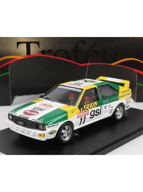 Trofeu - AUDI QUATTRO N 11 RALLY 1000 PISTES 1983 J.PANCIATICI - A.TABET WHITE GREEN YELLOW