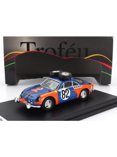 Trofeu - RENAULT A110 ALPINE (night version) N 82 RALLY MONTECARLO 1973 UMBERTO DE BONIS - MARIA T.PELOSSA BLUE ORANGE