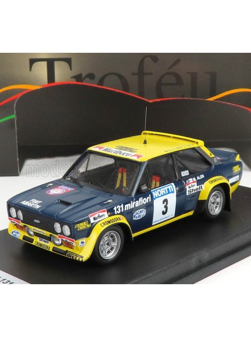 Trofeu - FIAT 131 ABARTH N 3 WINNER RALLY 1000 LAKES 1976 M.ALEN - I.KIVIMAKI BLUE YELLOW