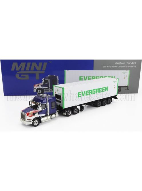 TrueScale - WESTERN STAR 49X TRUCK TRASPORTO CONTAINER 40' EVERGREEN 1990 BLUE WHITE