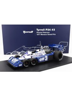   TrueScale - TYRRELL F1  P34 ELF 6 WHEELER N 3 MONACO GP 1977 R.PETERSON BLUE YELLOW