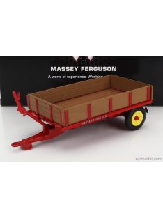   Universal Hobbies - Massey Ferguson Mf 3Ton Trailer  - Tipping Bed With Drop Sides Red Wood