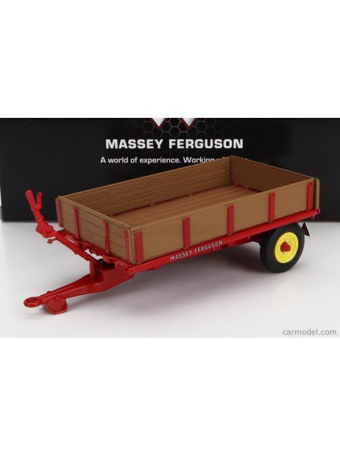 Universal Hobbies - Massey Ferguson Mf 3Ton Trailer  - Tipping Bed With Drop Sides Red Wood