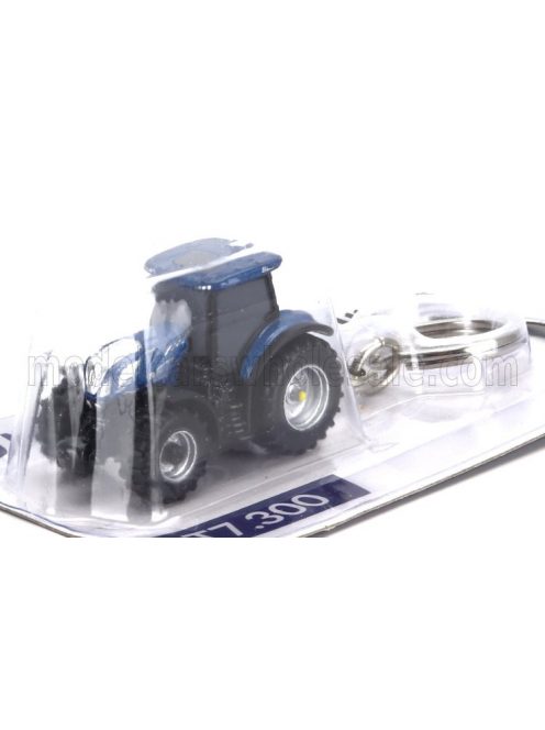 Universal Hobbies - NEW HOLLAND PORTACHIAVI - KEYRING T7.300 TRACTOR 2020 - CM. 4.0 BLUE BLACK SILVER