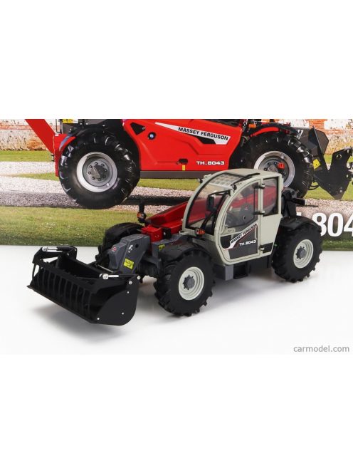 Universal Hobbies - Massey Ferguson Mf Th.8043 Telescopic Tractor - Elevatore Red Grey