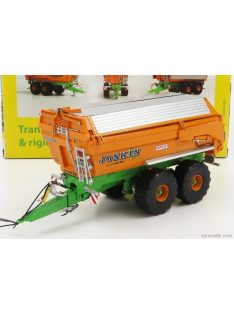   Universal Hobbies - Joskin Silo-Cargo Transktp 22/50 Closed Trailer For Tractor 2004 Orange Silver Green