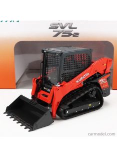   Universal Hobbies - Kubota Svl 75-2 Ruspa Gommata 2016 - With Front Loader Scraper Orange Black