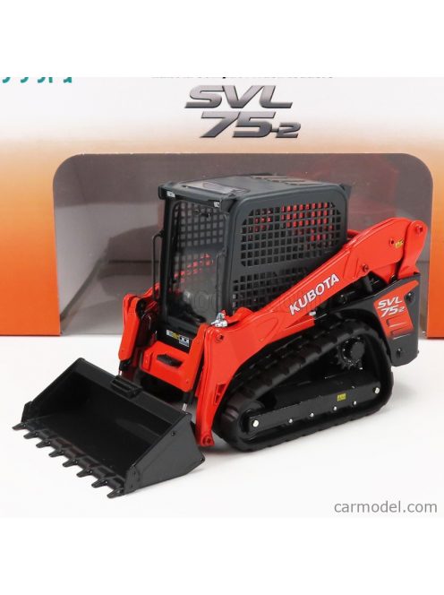 Universal Hobbies - Kubota Svl 75-2 Ruspa Gommata 2016 - With Front Loader Scraper Orange Black