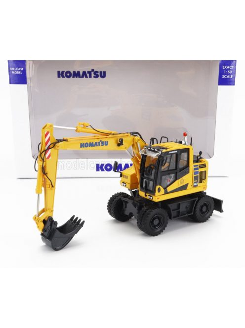 Universal Hobbies - KOMATSU PW148 RUSPA GOMMATA - TRACTOR SCRAPER YELLOW BLACK