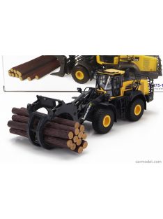   Universal Hobbies - Komatsu Wa475-10 Ruspa Gommata - Scraper Tractor With Wood Grapple Yellow Black