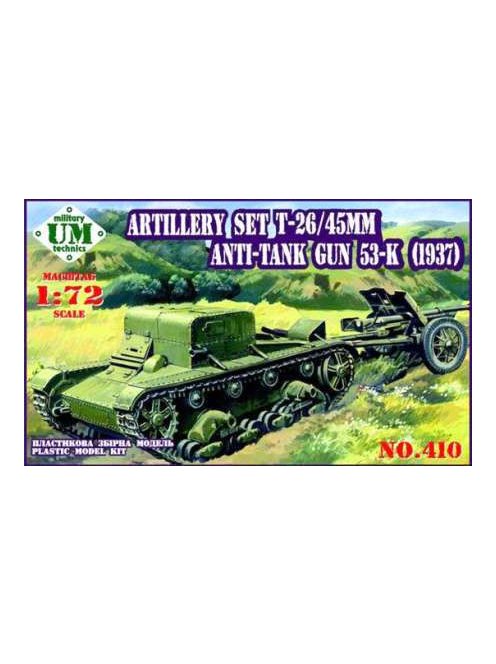 Unimodels - Artillery set T-26T 45mm Antitank gun 53-K (1937)