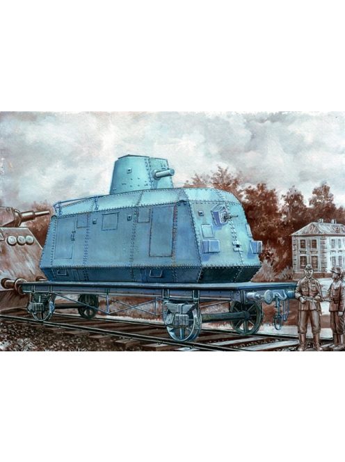 Unimodels - Armored car DTR-casemate on railway plat