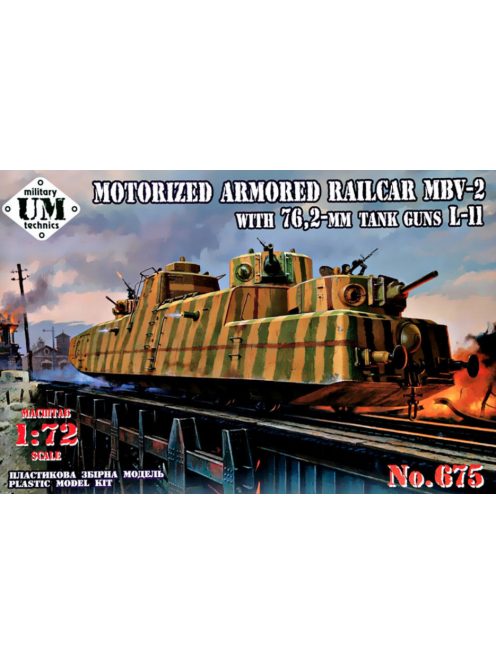 Unimodell - MBV-2 Motorized armored Railcar with 76,2-mm Tank guns L-11