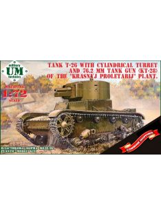   Unimodell - T-26 tank cylindrical turret and 76.2mm gun KT-28, rubber tracks