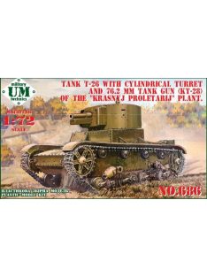   Unimodell - T-26 tank cylindrical turret and 76.2mm gun KT-28, plastic tracks