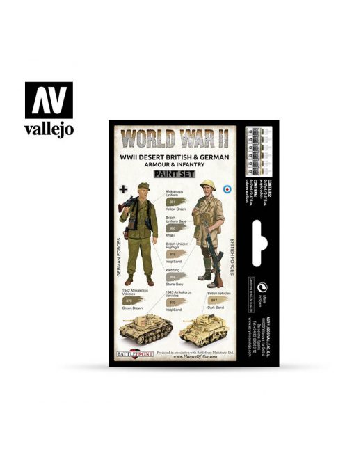 Vallejo - Model Color - WWII Desert British & German Armour & Infantry Paint set