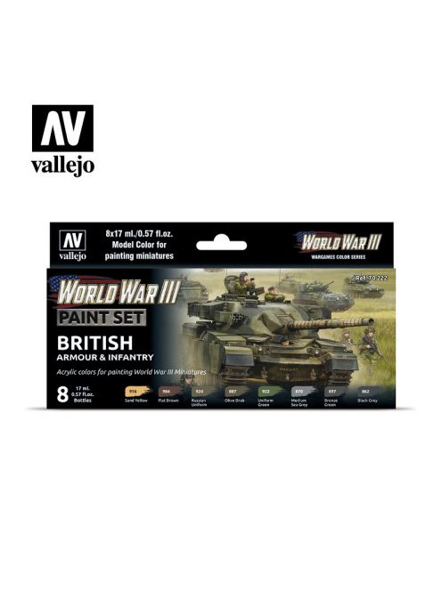 Vallejo - Model Color - WWII British Armour & Infantry Paint set