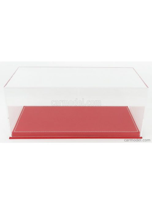 Vetrina Display Box - Vetrina Display Box Base In Pelle Rossa - Leather Base Red - Lungh.Lenght Cm 31.7 X Largh.Width Cm 15.9 X Alt.Height Cm 12.9 (Altezza Interna Interior Height Cm 11.3) Plastic Display