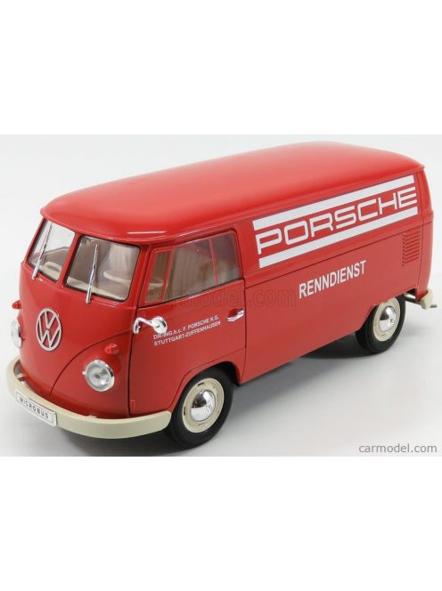 Welly - Volkswagen T1 Van Porsche Renndienst 1962 Red