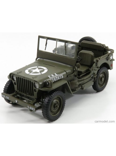 Welly - Jeep Willys 1/4 Mb Usa Army Open 1942 Military Green