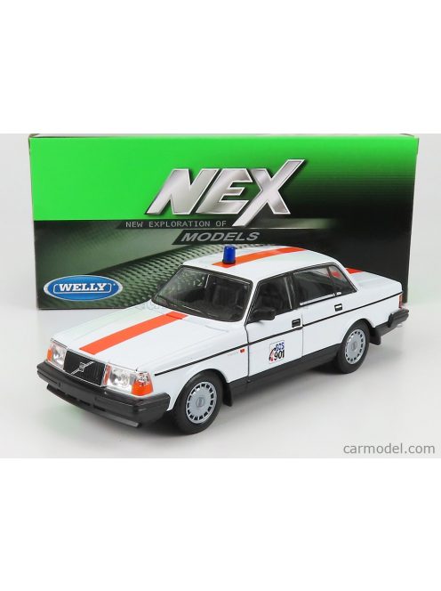 Welly - Volvo 240 Gl Sos 901 Belgium Police 1986 White Orange