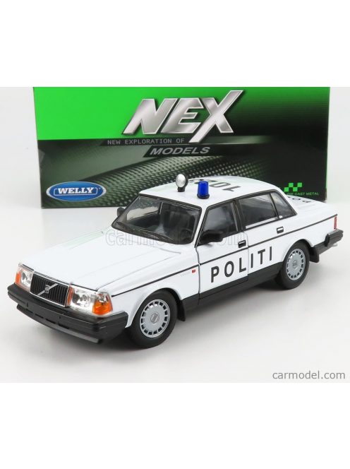 Welly - Volvo 240 Gl Politi Denmark Police 1986 White