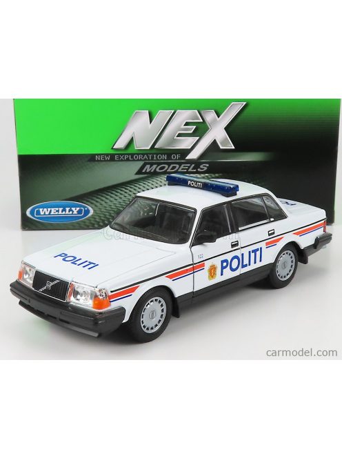 Welly - Volvo 240 Gl Politi Norway Police 1986 White