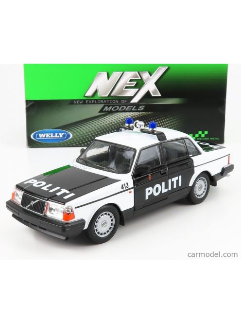 Welly - Volvo 240 Gl Politi Norway Police 1986 Black White