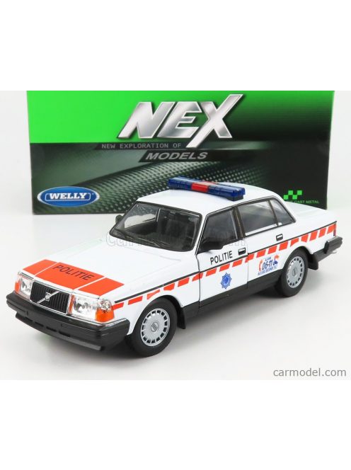 Welly - Volvo 240 Gl Politie Dutch Police 1986 White Orange